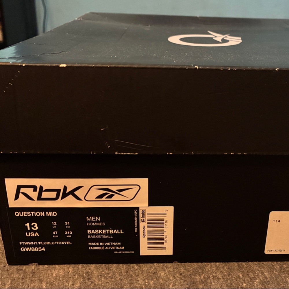 Reebok Question Mid Men's Sneakers in White/FluBlu